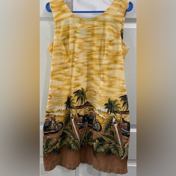 Ky's Hawaii Vintage Hawaiian Dress Y2K Motorcycle Surfboard Women's Size XL - Picture 1 of 7